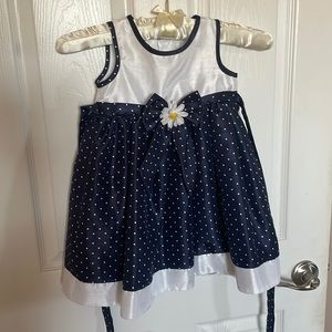 Navy and White Girls Dress 2T